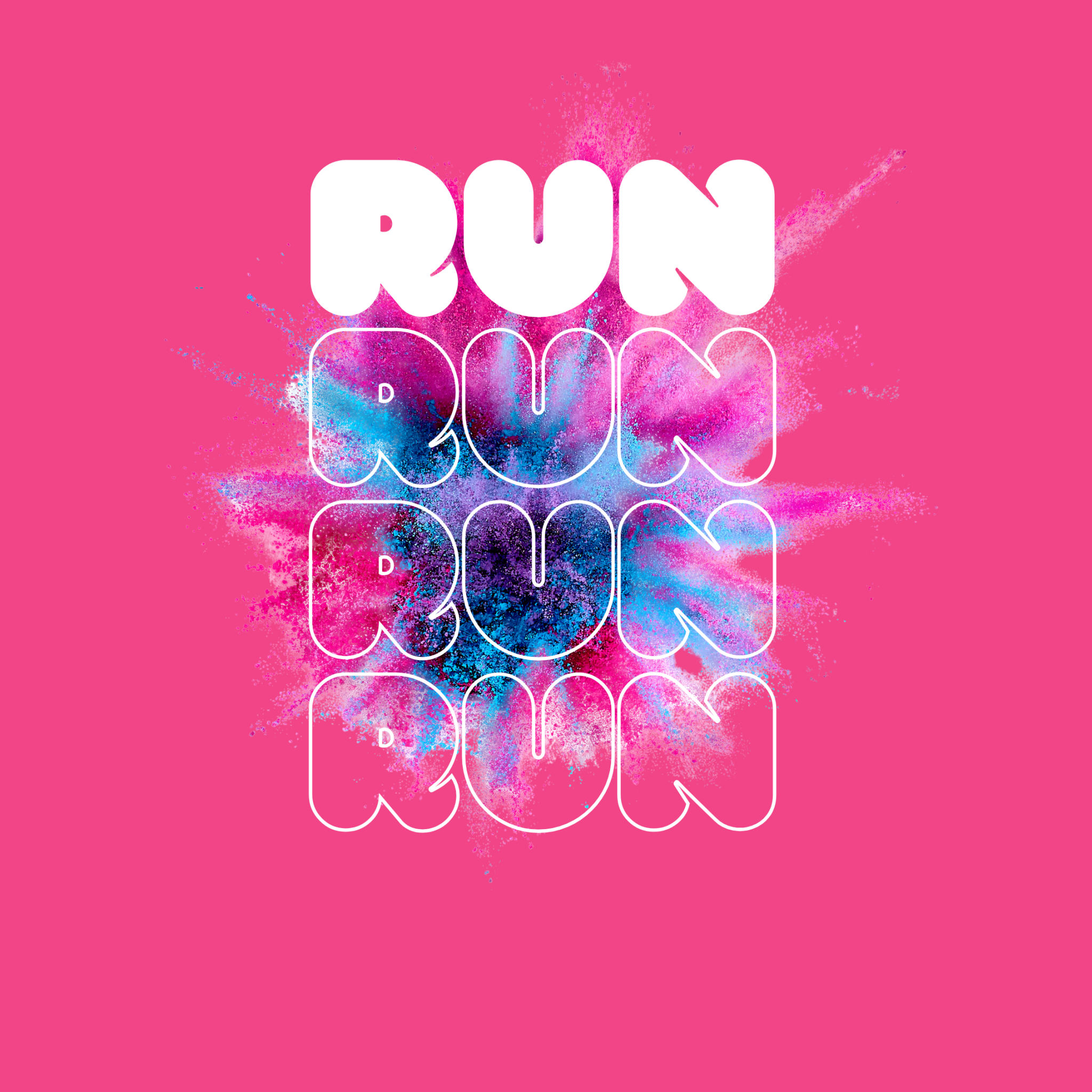Lady Sports T-shirt Neon Pink design Run