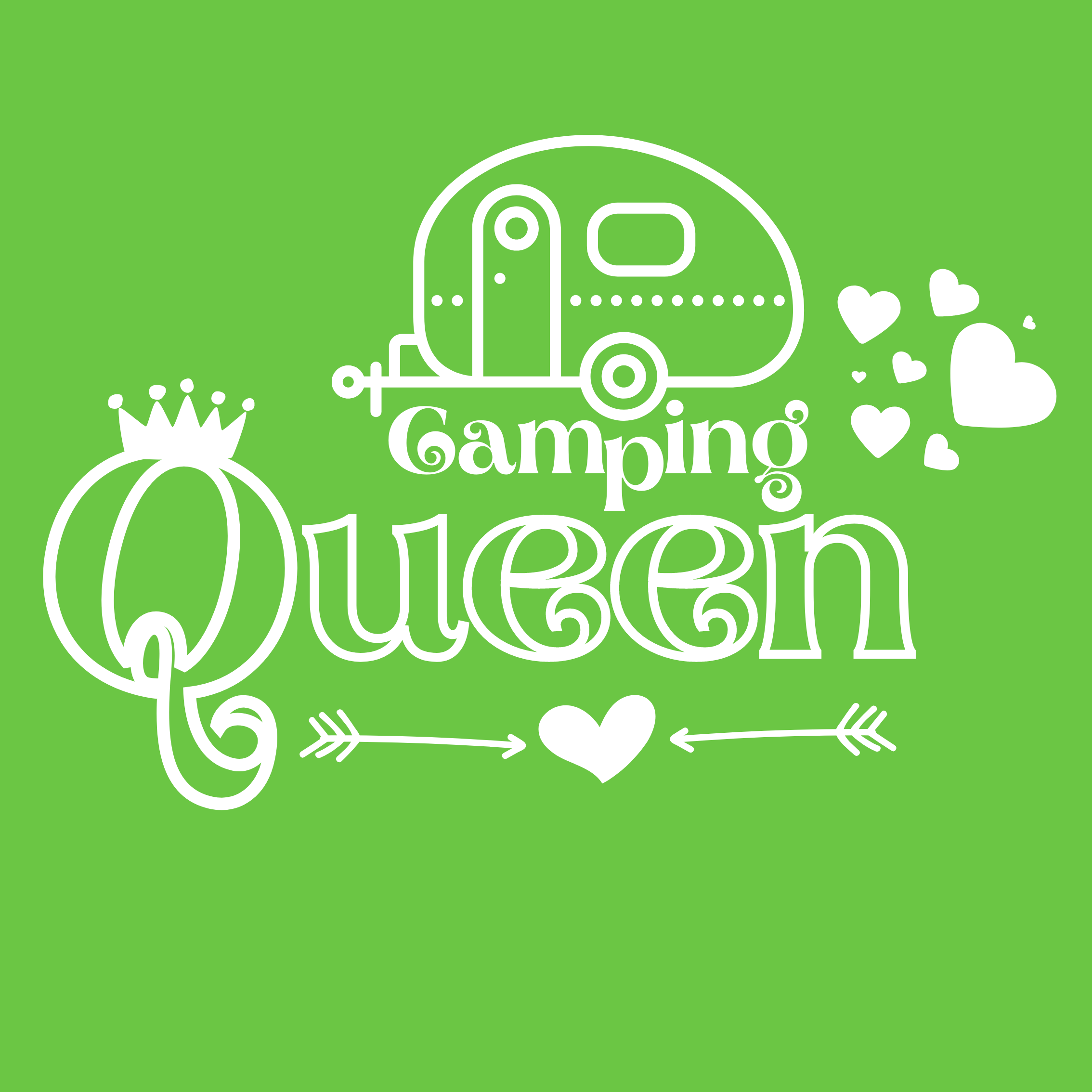 Camping Hoodie Lime Queen